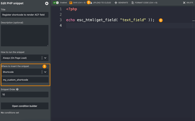 How to display an ACF Field using a shortcode – WPCodeBox Documentation
